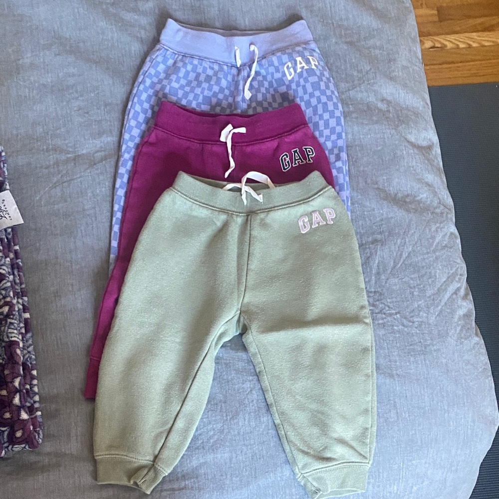 GAP Kids Sweatpants Trio - Lavender, Magenta, Olive